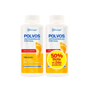 PORTUGAL Polvos Antisud. Alcanfor Pack 75gr+75gr